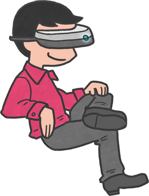 Man Wearing VR Goggles Illustration